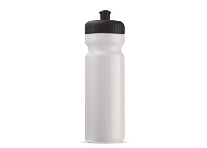 Bidon sport publicitaire Basic 750 ml Blanc / Noir